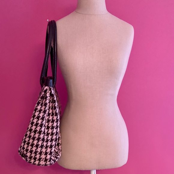 GAP Pink and Brown Houndstooth Bag - Picture 5 of 9